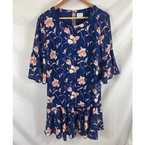 Villa clothes Floral Bell Sleeve Dress XL